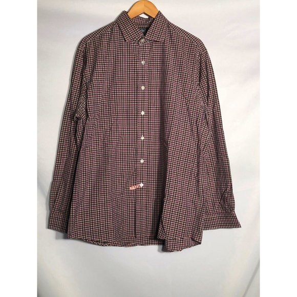 Polo Ralph Lauren‎ Westerton Shirt Mens L Vintage Fine Two-Ply 100's Pink Plaid - Picture 1 of 5